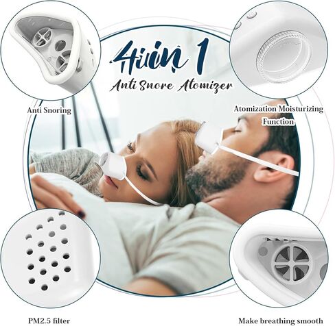 4 in 1 Anti snoring Devices,2023 New Atomization snoring Solution,Right Amount Fog,Adjustable Wind Force Sleep Apnea Devices for Comfortable Sleep in Kuwait