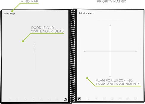 Rocketbook Reusable Academic Planner for Students and Teachers, Includes 13 page types, Black Cover, Letter Size in Kuwait