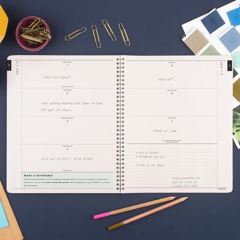 Cambridge Planner 2024-2025 Academic, Weekly & Monthly, 8-1/2" x 11", Large, Recycled, Greenpath, Floral (GP46-905A) in Kuwait