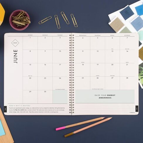 Cambridge Planner 2024-2025 Academic, Weekly & Monthly, 8-1/2" x 11", Large, Recycled, Greenpath, Floral (GP46-905A) in Kuwait