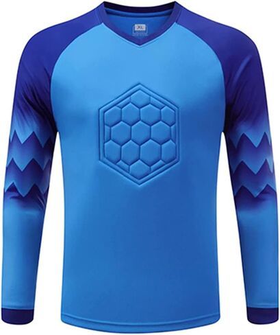 Kids Boys Training Soccer Jersey Uniforms Long Sleeve Soccer Goalkeeper Jersey Padded Goalie Shirt in Saudi Arabia