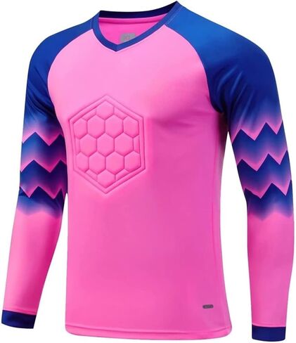 Kids Boys Training Soccer Jersey Uniforms Long Sleeve Soccer Goalkeeper Jersey Padded Goalie Shirt in Saudi Arabia