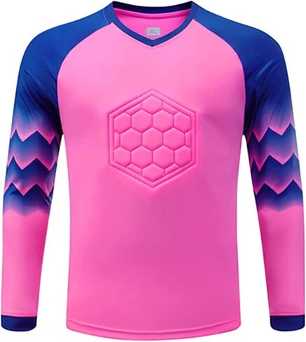 Kids Boys Training Soccer Jersey Uniforms Long Sleeve Soccer Goalkeeper Jersey Padded Goalie Shirt in Saudi Arabia