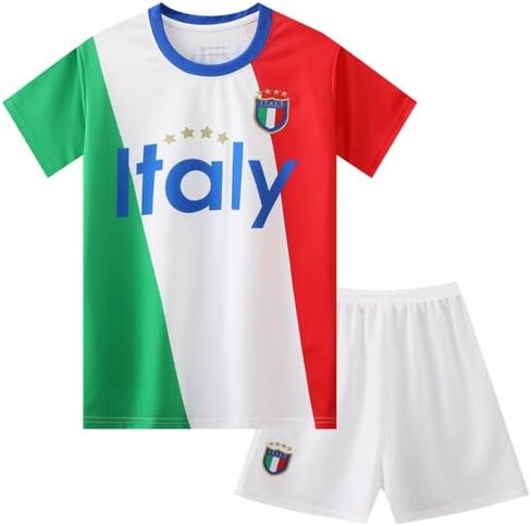 Italy Italia Sports Soccer Football Boys Kids Youth Jersey Shirt Kit Shorts Set (Age 10-12 Yr) in Saudi Arabia