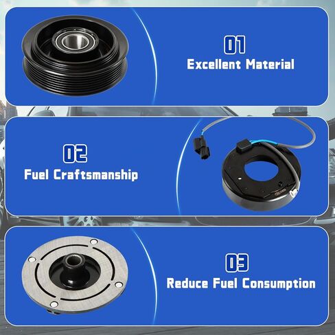 1653 AC Compressor Clutch Kit Air Conditioning Compressor Clutch Kit Compatible with 2008-2012 Accord 4 CYL 2.4L Replace# 11224C 6512753 38810R40A01 157333 10SR15C in Saudi Arabia