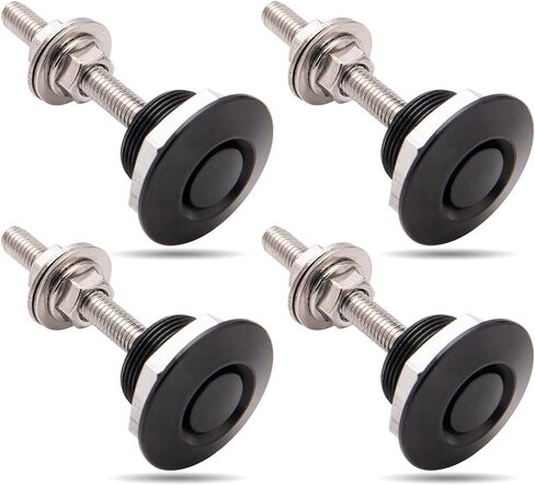 Quick Latch Hood Pins, Quick Release Lock Latch Bumper, Bumper Quick Release Latch Fastener Push Button Bonnet 1.25 inch Universal Aluminum Vehicle Quick Latch Hood Pins Locking (4PCS Black) in Saudi Arabia