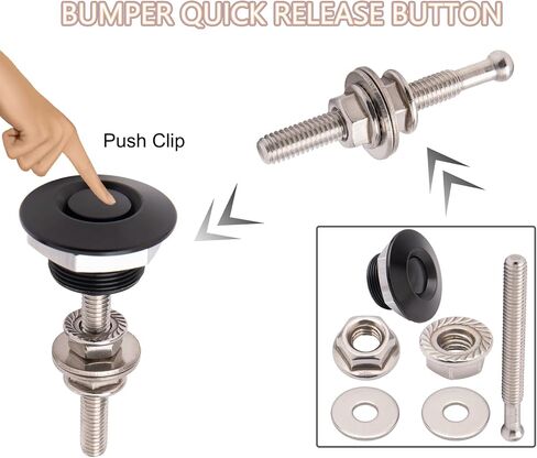 Quick Latch Hood Pins, Quick Release Lock Latch Bumper, Bumper Quick Release Latch Fastener Push Button Bonnet 1.25 inch Universal Aluminum Vehicle Quick Latch Hood Pins Locking (4PCS Black) in Saudi Arabia