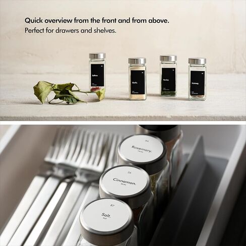 KIVY 240 Waterproof Spice Labels (Round & Rectangle) - Herb and Spice Apothecary Stickers for Jars - Indian Spice Labels - Customizable Labels in Kuwait