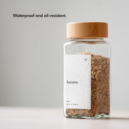 KIVY 240 Waterproof Spice Labels (Round & Rectangle) - Herb and Spice Apothecary Stickers for Jars - Indian Spice Labels - Customizable Labels in Kuwait