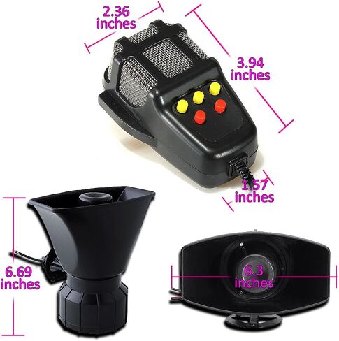 عروض Zento 80W Car Siren Horn Mic PA مكبر صوت نظام مكبر صوت للطوارئ - 5 نغمات in Kuwait