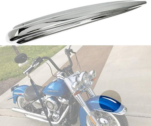 YHMTIVTU Motorcycle Front Fender Mudguard Trim Fit for Harley Touring Trike Models 1984-2019 Heritage Softail 1986-2017 FLD 2012-2016 Chrome in Saudi Arabia