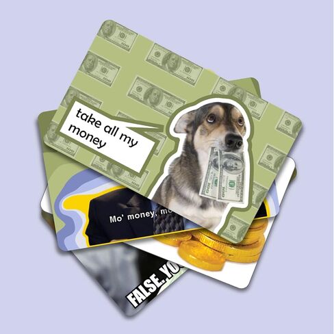 مجموعة من 4 ملصقات مضحكة لبطاقات الخصم، ملصقات بطاقات الائتمان - أغطية بطاقات الخصم القابلة للإزالة والخالية من الفقاعات - تناسب تمامًا جميع أنواع بطاقات الائتمان - أغطية بطاقات لبطاقات الخصم (المجموعة رقم 1) in Kuwait