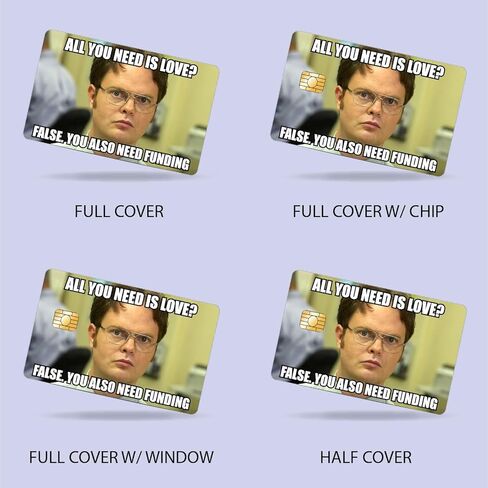 مجموعة من 4 ملصقات مضحكة لبطاقات الخصم، ملصقات بطاقات الائتمان - أغطية بطاقات الخصم القابلة للإزالة والخالية من الفقاعات - تناسب تمامًا جميع أنواع بطاقات الائتمان - أغطية بطاقات لبطاقات الخصم (المجموعة رقم 1) in Kuwait