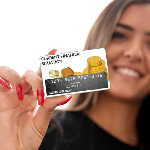 مجموعة من 4 ملصقات مضحكة لبطاقات الخصم، ملصقات بطاقات الائتمان - أغطية بطاقات الخصم القابلة للإزالة والخالية من الفقاعات - تناسب تمامًا جميع أنواع بطاقات الائتمان - أغطية بطاقات لبطاقات الخصم (المجموعة رقم 1) in Kuwait