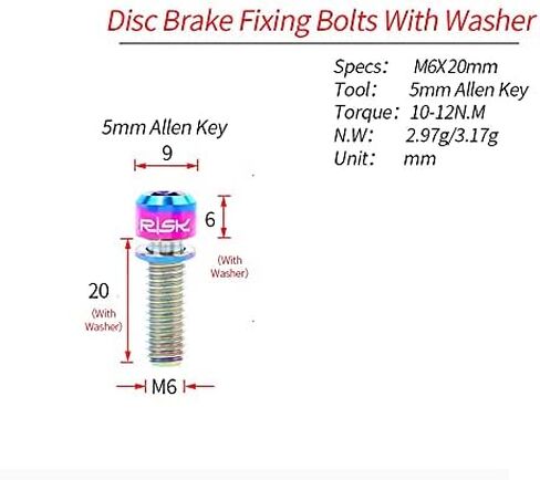 مجموعة من 4 قطع براغي من التيتانيوم لدراجات الطرق الجبلية والدراجات الجبلية، M6X20mm in Saudi Arabia