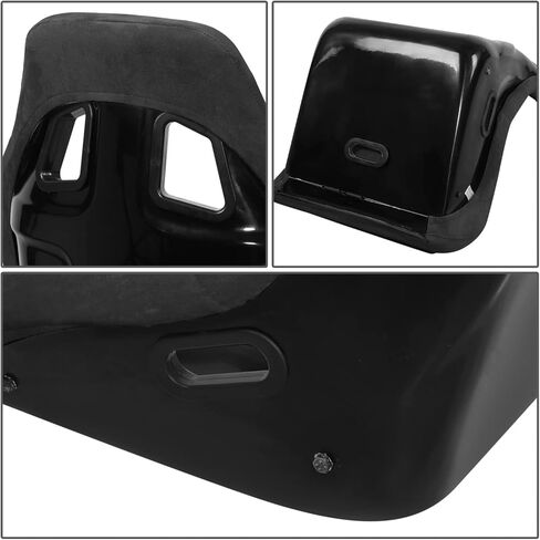 J2 Engineering J2-RS-004-BK Pair of Black Stitching Reclinable Back Rest Racing Bucket Seats 35" H X 23" W X 23" D Universal Fit in Kuwait