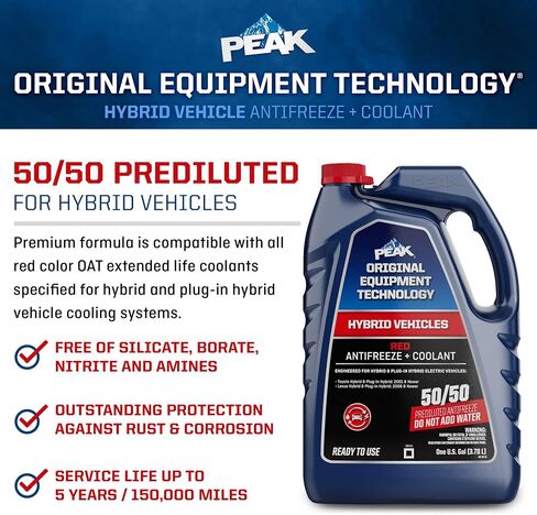 PEAK OET Red 50/50 Prediluted Antifreeze and Coolant for Hybrid and Plug-in Vehicles, 1 Gal. in Saudi Arabia