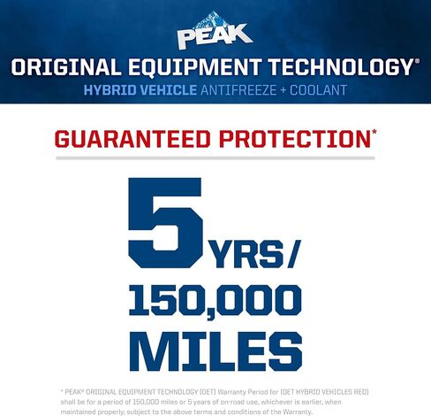 PEAK OET Red 50/50 Prediluted Antifreeze and Coolant for Hybrid and Plug-in Vehicles, 1 Gal. in Saudi Arabia
