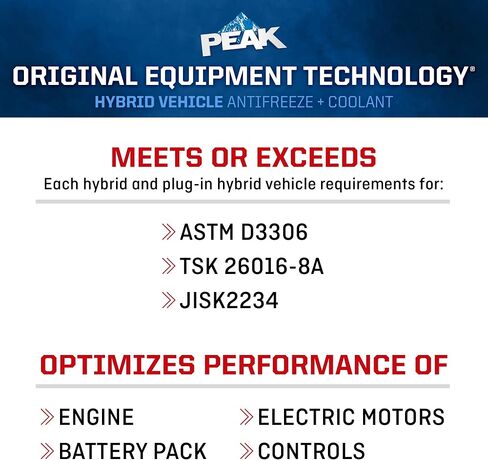 PEAK OET Red 50/50 Prediluted Antifreeze and Coolant for Hybrid and Plug-in Vehicles, 1 Gal. in Saudi Arabia