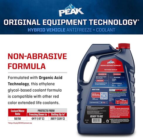 PEAK OET Red 50/50 Prediluted Antifreeze and Coolant for Hybrid and Plug-in Vehicles, 1 Gal. in Saudi Arabia