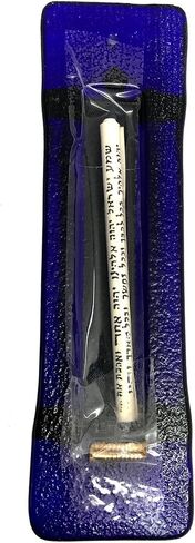 Twelve Tribes Mezuzah - زجاج فني باللون الأزرق الداكن مع اثني عشر صندوق هدايا زجاجي منصهر لامع ولفائف غير موافق للشريعة اليهودية مصنوعة يدويًا في الولايات المتحدة الأمريكية in Saudi Arabia