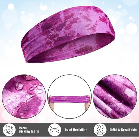 12 Pieces Kids Tie Dye Headbands Athletic Headbands Stretch Sport Hairbands Elastic Wicking Sweatbands for Youth Teens Boys and Girls Children in Saudi Arabia