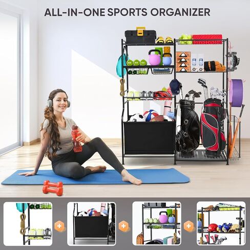 منظم مرآب تخزين حقيبة الجولف، حاملان لنوادي الجولف، منظم معدات الرياضة/اللعب، رف تخزين الكرة لنوادي الجولف وملحقاتها، تخزين معدات رياضية كبيرة جدًا in Kuwait