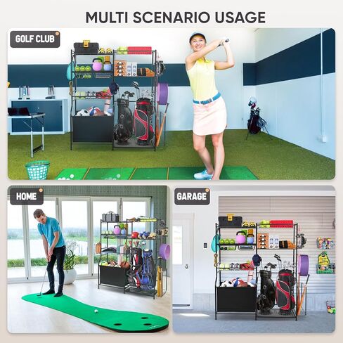 منظم مرآب تخزين حقيبة الجولف، حاملان لنوادي الجولف، منظم معدات الرياضة/اللعب، رف تخزين الكرة لنوادي الجولف وملحقاتها، تخزين معدات رياضية كبيرة جدًا in Kuwait