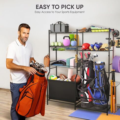 منظم مرآب تخزين حقيبة الجولف، حاملان لنوادي الجولف، منظم معدات الرياضة/اللعب، رف تخزين الكرة لنوادي الجولف وملحقاتها، تخزين معدات رياضية كبيرة جدًا in Kuwait