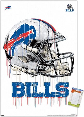 Trends International NFL Buffalo Bills - Drip Helmet 20 Wall Poster, 22.375" x 34", Poster & Mount Bundle in Saudi Arabia