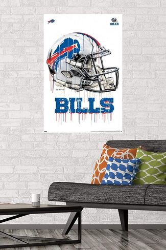 Trends International NFL Buffalo Bills - Drip Helmet 20 Wall Poster, 22.375" x 34", Poster & Mount Bundle in Saudi Arabia