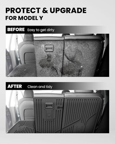 LASFIT Rear Back Seat Protector for Tesla Model Y 2020-2024, TPE Second Row Seats Back Cover, Waterproof Backrest Mats Model Y Accessories, 3 PCS in Saudi Arabia