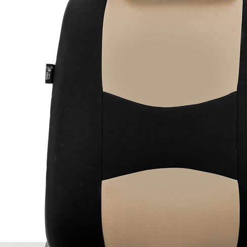 FH Group Flat Cloth Full Set Car Seat Covers Three Row 7 Passenger Set - Universal Fit for Cars, Trucks & SUVs (Beige) FB050217 in Saudi Arabia