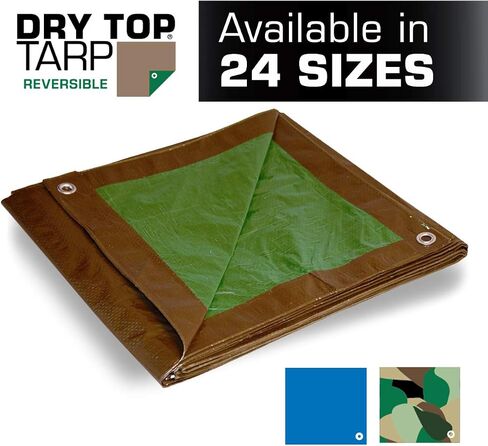 10x12 Multi-Purpose Brown/Green Medium Duty DRY TOP Poly Tarp (10'x12') in Saudi Arabia