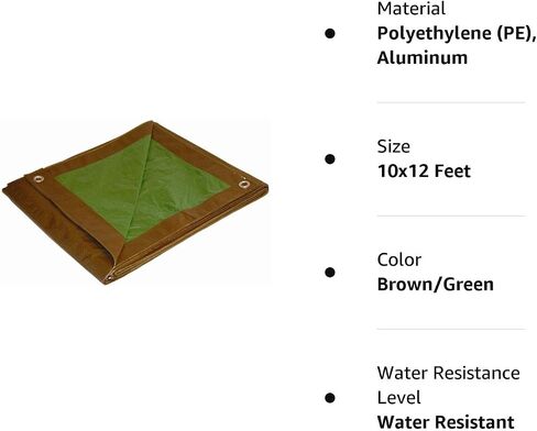 10x12 Multi-Purpose Brown/Green Medium Duty DRY TOP Poly Tarp (10'x12') in Saudi Arabia
