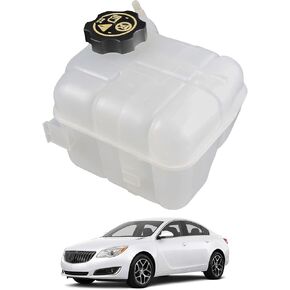Engine Radiator Coolant Overflow Reservoir Tank With Cap Compatible With 2010-2019 Chevrolet Malibu Impala Cadillac XTS/SRX Buick Regal LaCrosse Allure Replaces 603-385 13220124 13502353