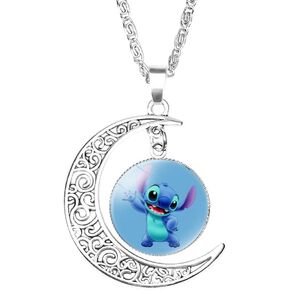 Necklace Cute Gifts for Girls Jewelry Stitch Lover Gifts with Moon Pendan