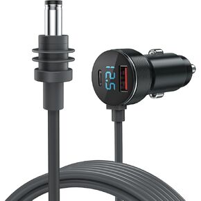 for Starlink Mini Power Cable, 12V-48V Cigarrete Lighter Adapter with Digital Display DC Car Charger Power Cable Waterproof for Starlink Mini 3M/10Ft, Gray