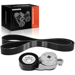 A-Premium Engine Serpentine Belt Drive Kit with Tensioner Compatible with Toyota Highlander 2009-2018, Sienna 2011-2013, Venza 2009-2015 - DOHC L4 2.7L