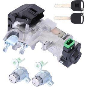 72185-S9A-013 Ignition Switch Lock Cylinder with 2 Keys for Honda CR-V 2002-2006 Complete Set Ignition Switch Cylinder Door Lock Assembly 2002 2003 2004 2005 2006, 72185S9A013