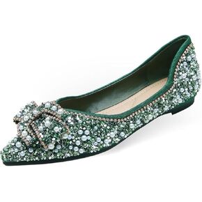 Women's Flats Comfortable Pointed Rhinestone Ballet Flats for Women Sparkle Elegant Dress Flats
