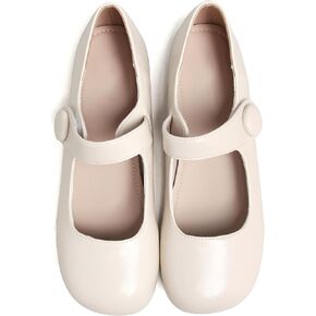 Dear Time Women's Round Toe Mary Jane Strap Flat Shoes, Cute Lolita Uniform Shoes, Soft Cushion Ballet Flats for Women