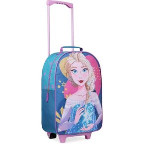 Disney Kids Suitcase - Foldable Trolley Bag 47 x 30cm, 2 Wheels Extendable Handle - Kids Gifts (Black Stitch)