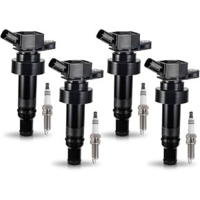 ENA Set of 4 UF652 Ignition Coil with 94017 Iridium Spark Plug Compatible with Hyundai Kia 2012 2013 2014 2015 2016 2017 2018 2019 Rio 2012-2019 Soul 2012-2019 Accent 2012-2017 Veloster 1.6L 2.0L L4