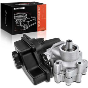 A-Premium Power Steering Pump, with Reservoir, Compatible with Cadillac DeVille 1998-2005, Seville 1998-2004, Oldsmobile Aurora 2001-2003, Pontiac Bonneville 2004-2005, 4.0L 4.6L, Replace # 26097963