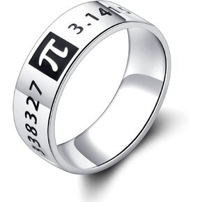 WKXZMTR Pi Symbol Rings Mathematical Jewelry Gift for Math Teacher Math Lovers Gifts Birthday Gift 3.14 Math Sign Jewelry Math Gifts