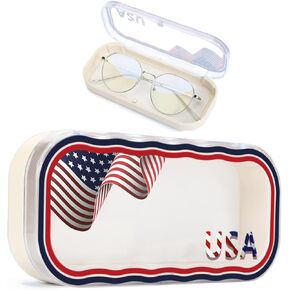 Hard Eyeglasses Case Plastic Reading Glasses Case for Women Men, Magnetic Closure Small Eyeglass Case