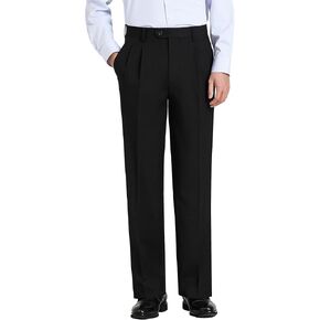 Mens Classic Fit Flat Front Hidden Expandable Waist Dress Pants No Iron Suit Pants