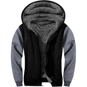 PEGENO Mens Casual Full Zip Hoodie Sweatshirt Long Sleeve Coat Fall Winter Outfits Jacket