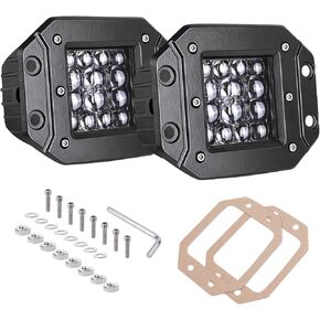Flush Mount LED Pods, AKD Part 2pcs 84W Flush Mount LED Driving Lights Spot Beam Backup Reverse Lights Off Road Fog Lights Bumper Pod Lights for Truck Pickup UTV ATV Boat